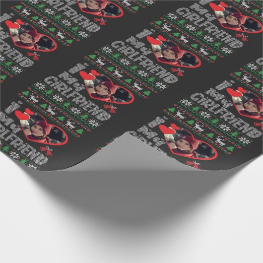 Ik hou van mijn Vriendin Foto met lomp en kerst Cadeaupapier (Hoek)