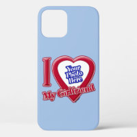 Ik hou van mijn Vriendin Foto Red Heart Baby Blue