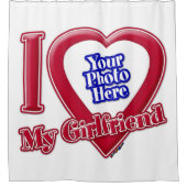 Ik hou van mijn Vriendin Foto Red Heart Douchegordijn (Voorkant)