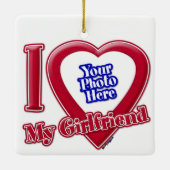 Ik hou van mijn Vriendin Foto Red Heart Keramisch Ornament (Achterkant)