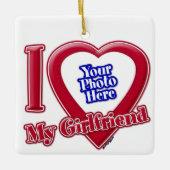 Ik hou van mijn Vriendin Foto Red Heart Keramisch Ornament (Voorkant)