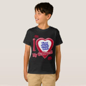Ik hou van mijn Vriendin Foto Red Heart Lips Black T-shirt (Voorkant volledig)