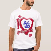 Ik hou van mijn Vriendin Foto Red Heart Lips T-shirt (Voorkant)