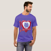 Ik hou van mijn Vriendin Foto Red Heart Paars T-shirt (Voorkant volledig)
