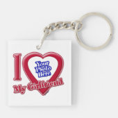 Ik hou van mijn Vriendin Foto Red Heart Sleutelhanger (Achterkant)