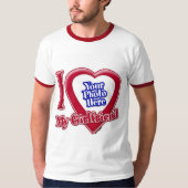 Ik hou van mijn Vriendin Foto Red Heart T-shirt (Voorkant)