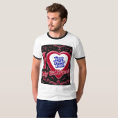 Ik hou van mijn Vriendin Foto Red Hearts Black T-shirt (Voorkant volledig)