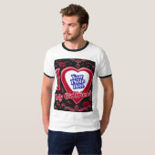 Ik hou van mijn Vriendin Foto Red Hearts Black T-shirt (Voorkant volledig)