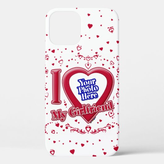 Ik hou van mijn Vriendin Foto Red Hearts Case-Mate iPhone Case (Achterkant)