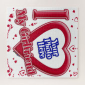 Ik hou van mijn Vriendin Foto Red Hearts Legpuzzel (Horizontaal)