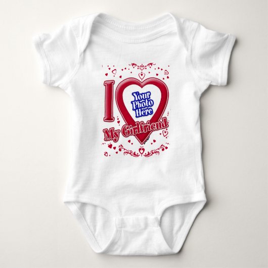 Ik hou van mijn Vriendin Foto Red Hearts Romper (Voorkant)