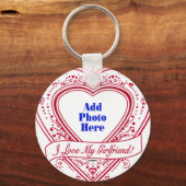 Ik hou van mijn Vriendin! Foto Red Hearts Sleutelhanger (Voorkant)