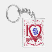 Ik hou van mijn Vriendin Foto Red Hearts Sleutelhanger (Voorkant Links)