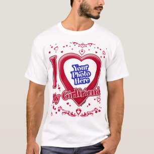 Ik hou van mijn Vriendin Foto Red Hearts T-shirt