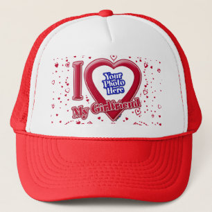 Ik hou van mijn Vriendin Foto Red Hearts Trucker Pet