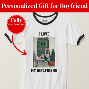 Ik hou van mijn vriendin Foto Ringer T-shirt Cadea
