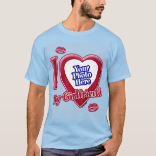 Ik hou van mijn vriendin Foto Rode Hart Kus Licht  T-shirt