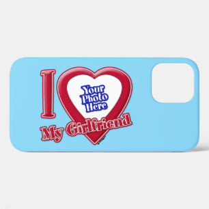 Ik hou van mijn vriendin Foto Rode Hart Turquoise Case-Mate iPhone Case