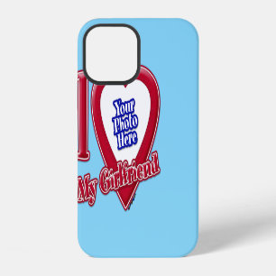 Ik hou van mijn vriendin Foto Rode Hart Turquoise iPhone 12 Hoesje
