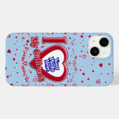 Ik hou van mijn Vriendin foto rode harten lichtbla Case-Mate iPhone Case (Achterkant (horizontaal))