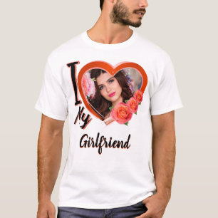 Ik hou van mijn vriendin, foto-rood-hart-T-shirt T-shirt