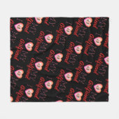 Ik hou van mijn Vriendin foto zwart fleece deken (Voorkant (Horizontaal))