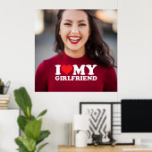 Ik hou van mijn Vriendin gepersonaliseerde foto aa Poster (Thuiskantoor)