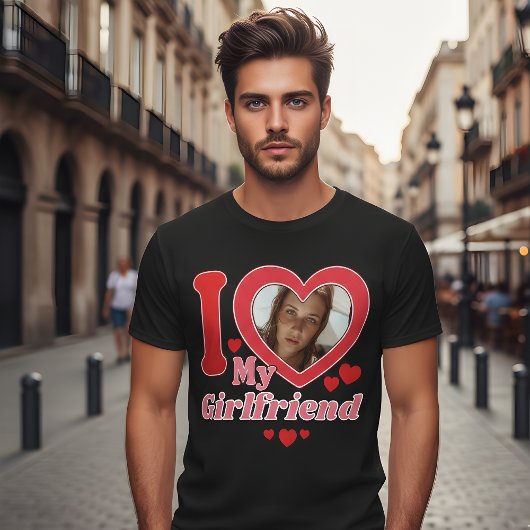 Ik hou van mijn Vriendin gepersonaliseerde foto in T-shirt
