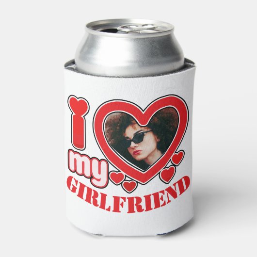 Ik hou van mijn Vriendin gepersonaliseerde foto te Blikjeskoeler (Blikje Voorkant)