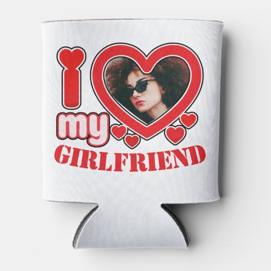 Ik hou van mijn Vriendin gepersonaliseerde foto te Blikjeskoeler (Voorkant)