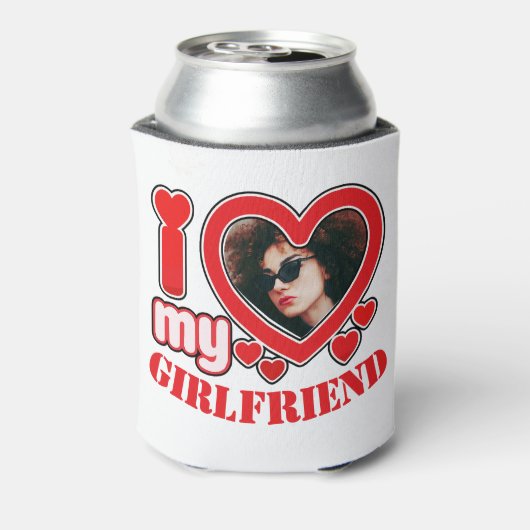 Ik hou van mijn Vriendin gepersonaliseerde foto te Blikjeskoeler (Blikje Achterkant)