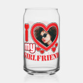 Ik hou van mijn Vriendin gepersonaliseerde foto te Blikvorm Glas (Voorkant)