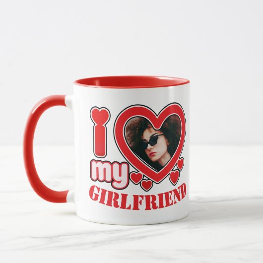 Ik hou van mijn Vriendin gepersonaliseerde foto te Mok (Links)