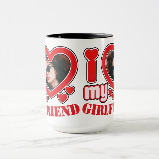 Ik hou van mijn Vriendin gepersonaliseerde foto te Mok (Midden)