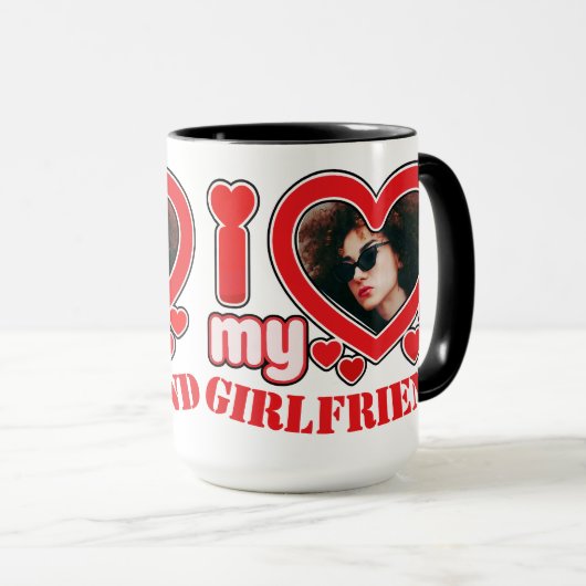 Ik hou van mijn Vriendin gepersonaliseerde foto te Mok (Voorkant rechts)