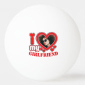 Ik hou van mijn Vriendin gepersonaliseerde foto te Pingpongbal (Voorkant)