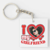 Ik hou van mijn Vriendin gepersonaliseerde foto te Sleutelhanger (voorkant)