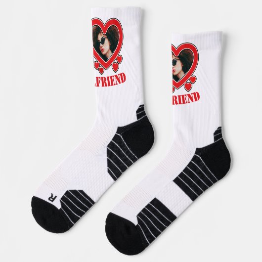 Ik hou van mijn Vriendin gepersonaliseerde foto te Sokken (Links)