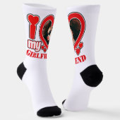 Ik hou van mijn Vriendin gepersonaliseerde foto te Sokken (Gebogen)