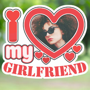 Ik hou van mijn Vriendin gepersonaliseerde foto te Sticker
