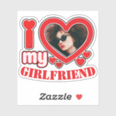 Ik hou van mijn Vriendin gepersonaliseerde foto te Sticker (Vel)