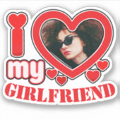 Ik hou van mijn Vriendin gepersonaliseerde foto te Sticker (Voorkant)