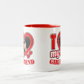 Ik hou van mijn Vriendin gepersonaliseerde foto te Tweekleurige Koffiemok (Center)