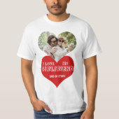 Ik hou van mijn vriendin gepersonaliseerde fotohar t-shirt (Voorkant)