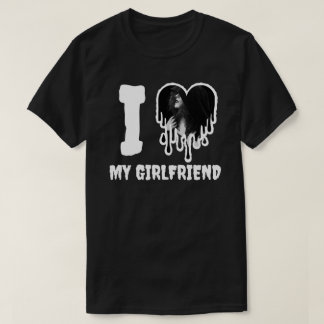 Ik hou van mijn vriendin Gothic Witte Hart Foto T-shirt
