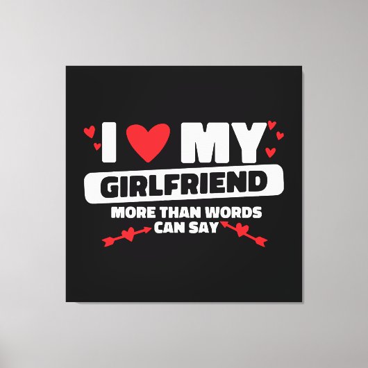 ik hou van mijn vriendin hart canvas afdruk (Voorkant)