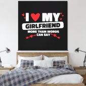 ik hou van mijn vriendin hart canvas afdruk (Insitu (Slaapkamer))