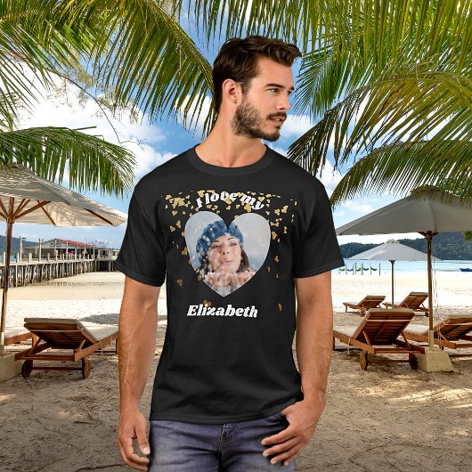 Ik hou van mijn vriendin hart foto naam t-shirt