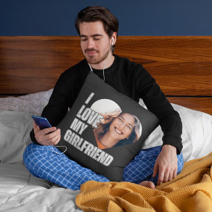 Ik hou van mijn Vriendin hart foto vriendje cadeau Kussen