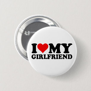 Ik hou van mijn Vriendin hart GF Valentijnsdag 1WH Ronde Button 5,7 Cm